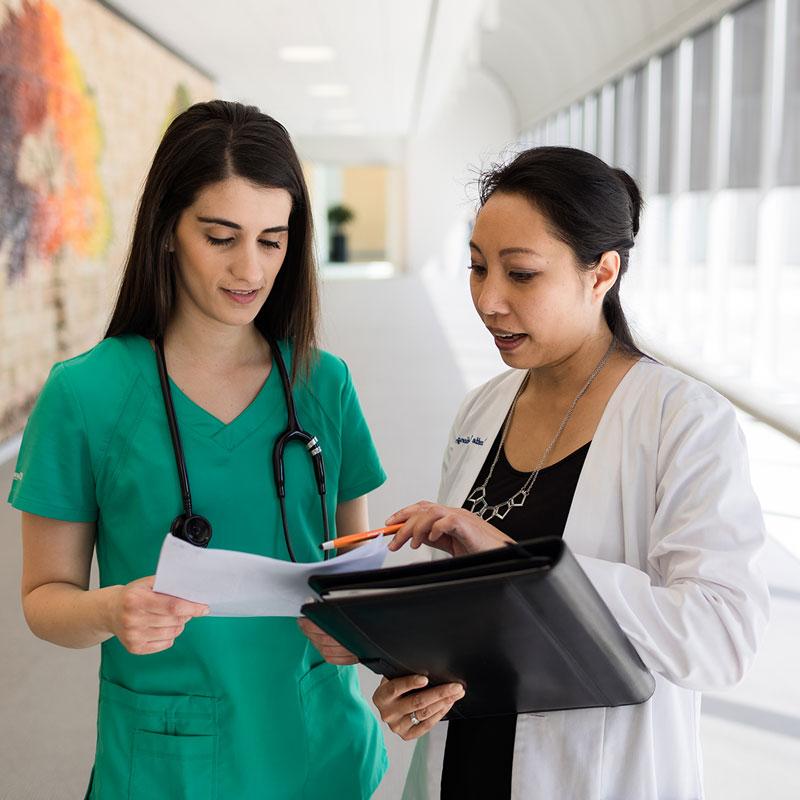 Female nurses having a conversation